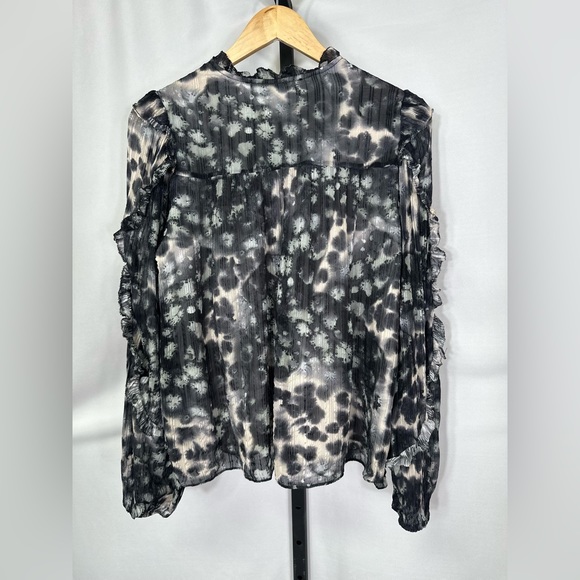 Marie Oliver Silk Haley Blouse in Jade Speckle - Size Medium - Picture 6 of 13